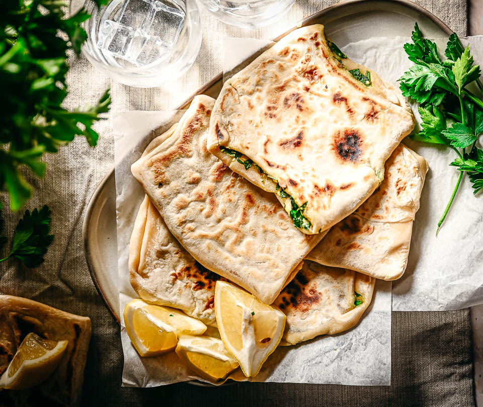 Turkish gozleme with lemon